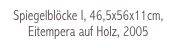 Spiegelblöcke I, 46,5x56x11cm, Eitempera auf Holz, 2005